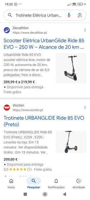 Trotinete Elétrica UrbanGlide Ride 85 Evo (Nova/Selada)