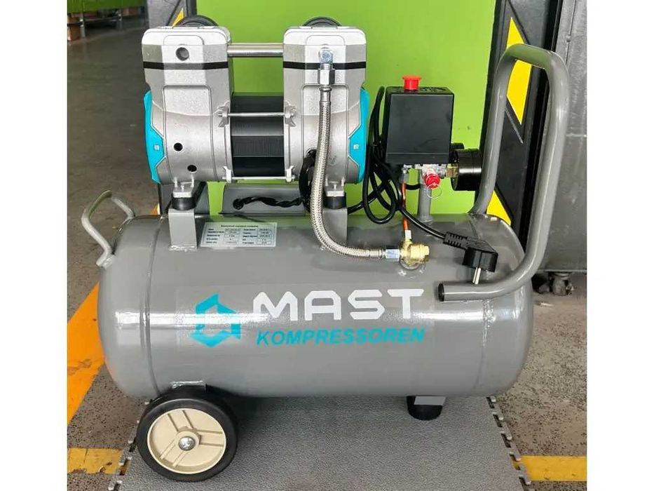 Безмасляний тихий компресор MAST MOF1390-1100-30L (30 л, 1.1 кВт) — компресор для аерографа ,компресор для дому