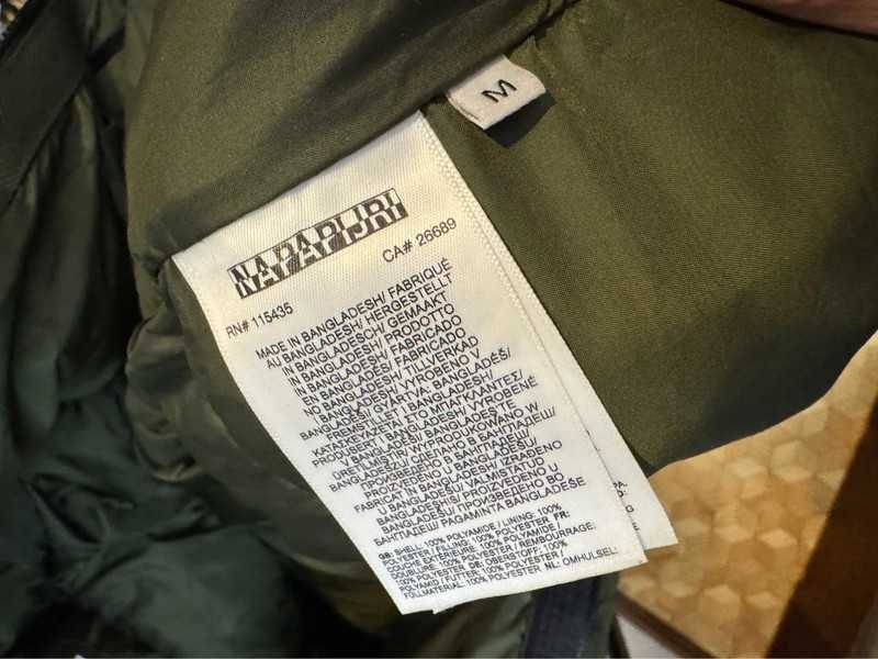 Kurtka Napapijri Khaki Black Logo Down Jacket M
