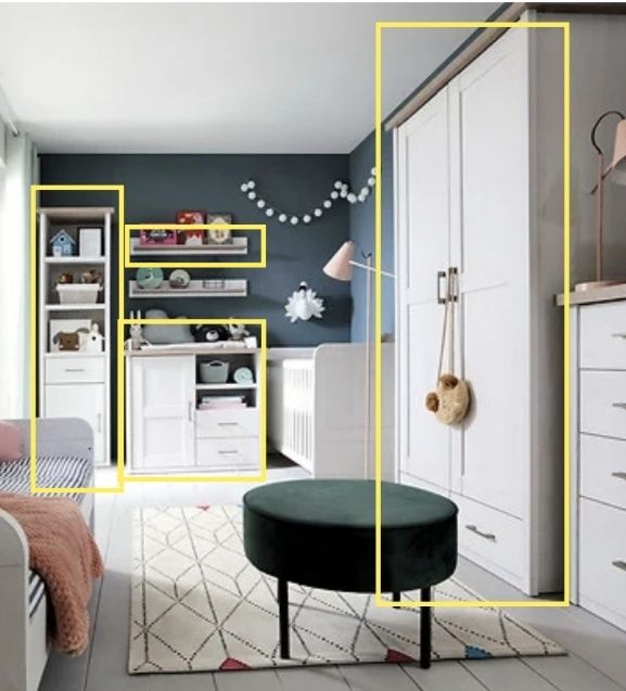 Komplet mebli Luca Baby BRW - Szafa, Komoda, Regał, Półka pokój dzieci