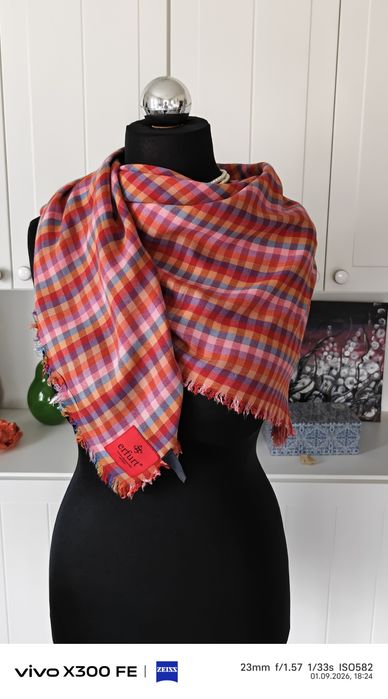 Erfurt luxury scarf duża chusta szal Erfurt w kratkę
