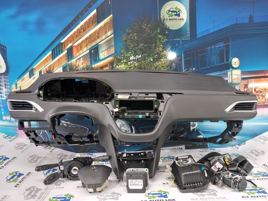Tablier em carbono com kit completo airbag Peugeot 208 - (15 a 20)