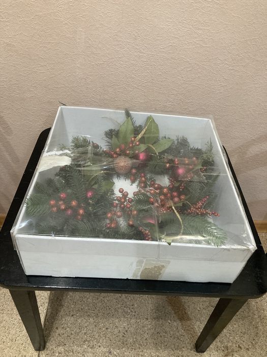 Новорічний вінок, різдвяний вінок, новогодний венок, прикраса на двері