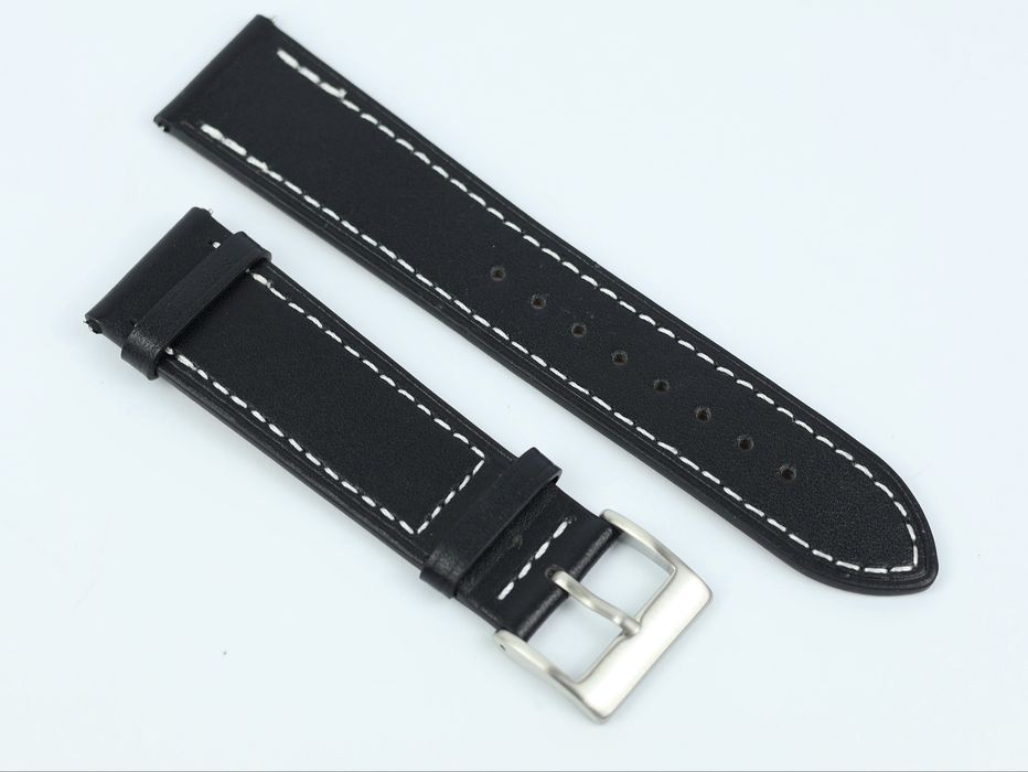 Skórzany pasek do zegarka w kolorze czarnym (22mm)