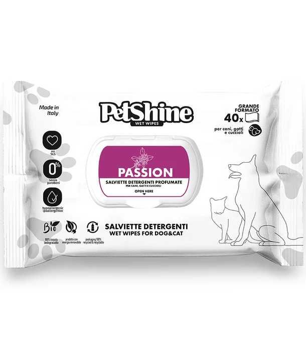 Petshine - Toalhitas hipoalergénicas para cão e gato (40 unid.)