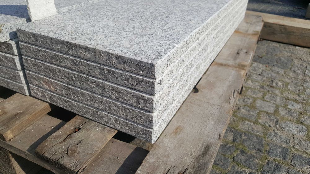 Schody stopnie granitowe gr. 3cm szare szary Strzegom