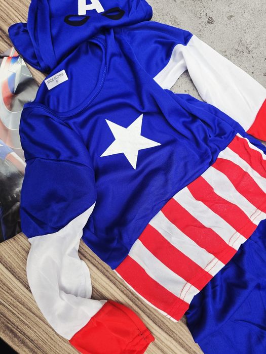 Strój przebranie dla dzieci Kapitan Ameryka rozm L nowy