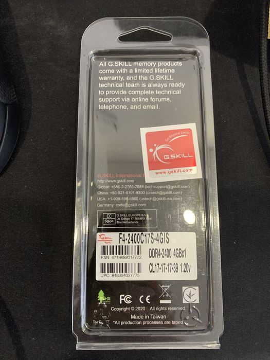 Memória RAM 4GB G.Skill AEGIS DDR4-2400