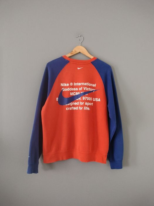 Pomarańczowo Niebieski Crewneck Bluza Nike Swoosh M