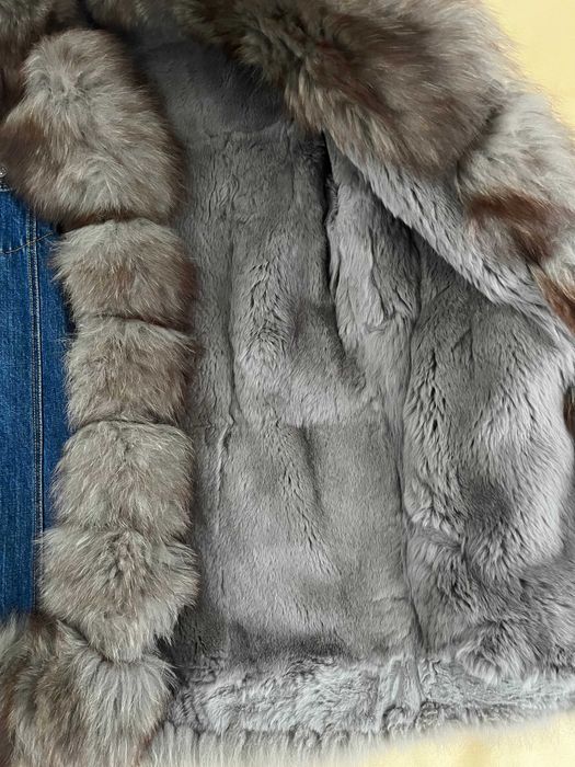 Женская винтажная, меховая куртка. Мех: отделка-песец,подклад- шиншила