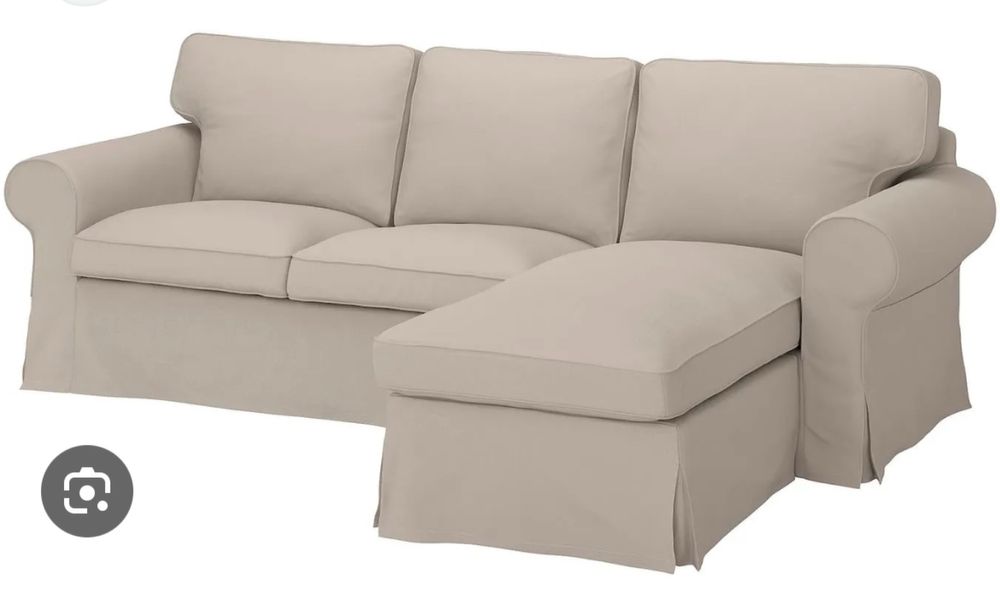 Ektorp cap p/sofá 3 lugar c/chase longue Totebo bege claro
