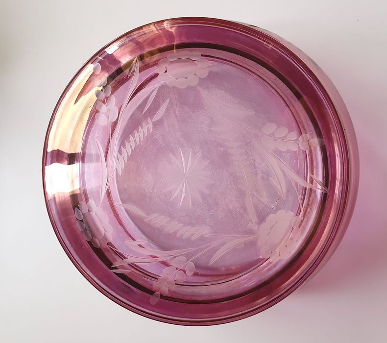 Biscoiteira/ bomboneira de vidro, antiga