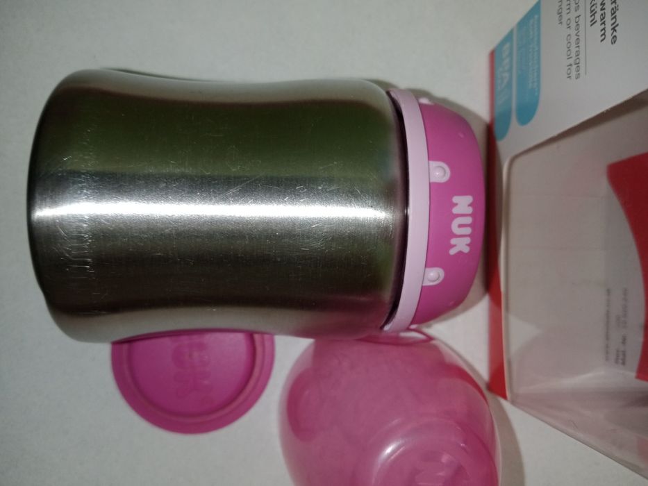 NUK 6-18 mcy termos, stał nierdzewna, butelka, bidon, pojemnik.