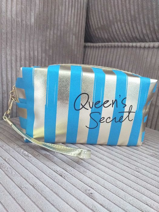 Kosmetyczka niebiesko-złota