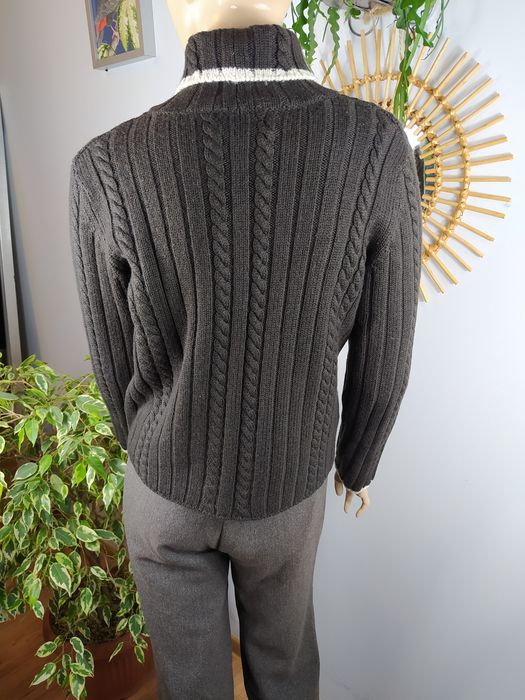 Brązowy wełniany golf merino XL
