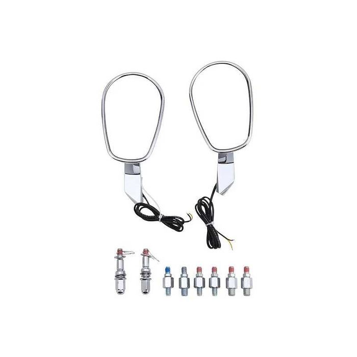 Espelhos Retrovisores LED Pisca Harley-Davidson Preto/Cromado