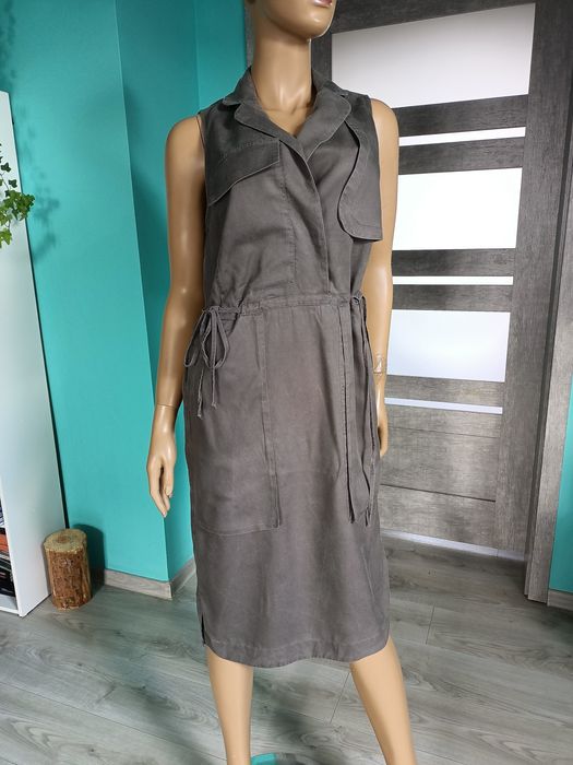 Ciekawa sukienka z kieszeniami Boho Hippie art alt retro vintage