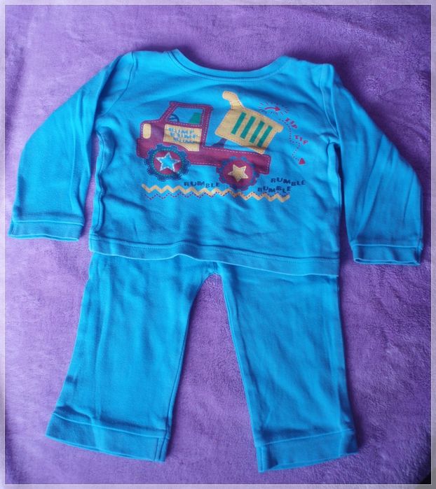 Ubrania 74-80 roz. 9-12 m. Bluzka Spodnie Śpiochy Body.