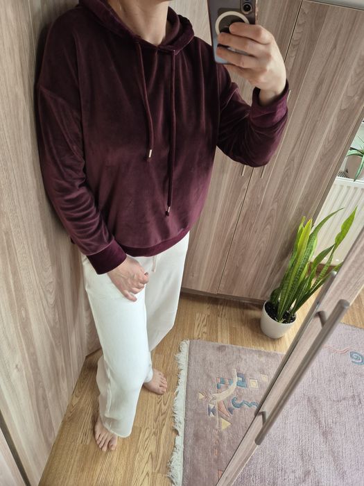 Bluza damska welurowa z kapturem George rozm.L