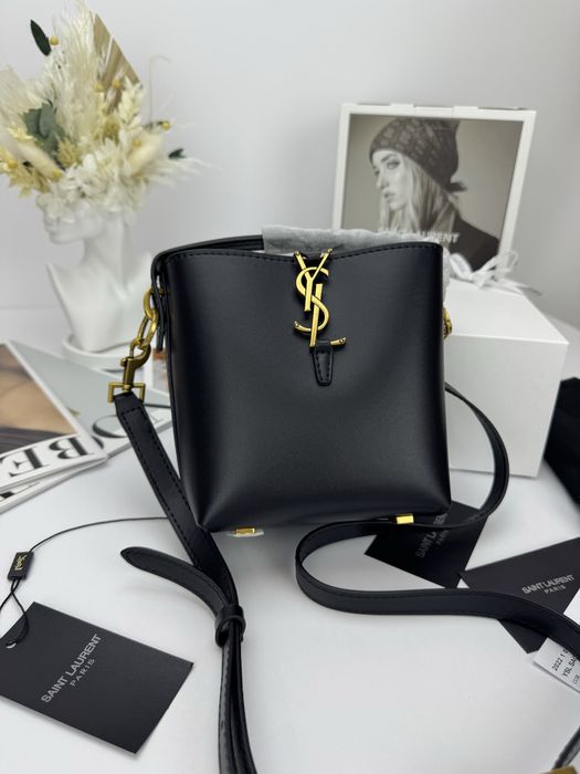 Сумка YSL Yves Saint Laurent Le 37 Small молочна, чорна