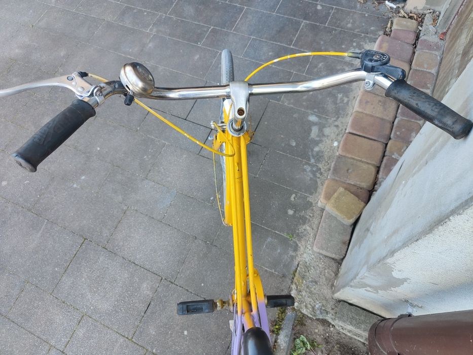 Rower Damski fiolet-zółty miejski