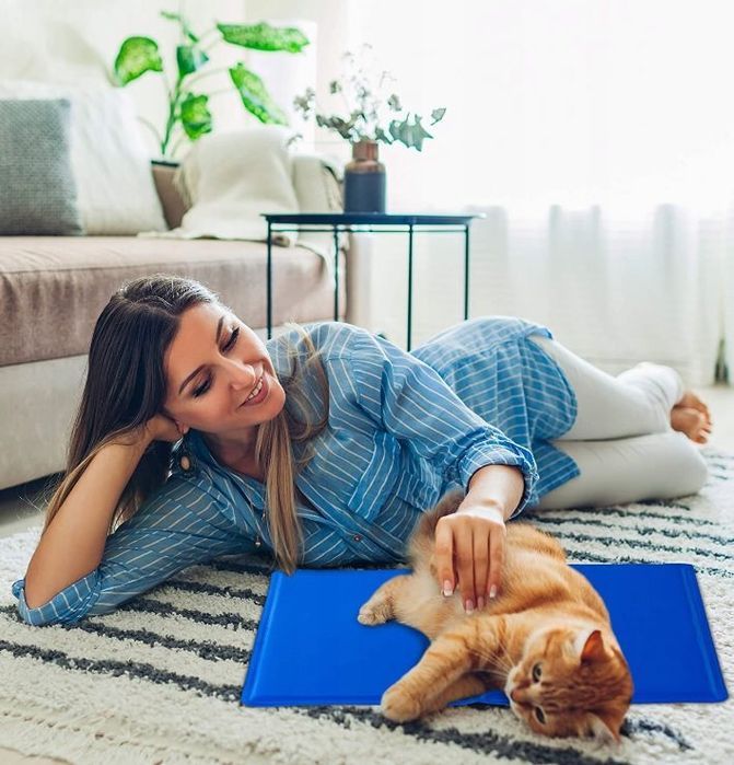 Żelowa Mata Chłodząca Dla Zwierząt 50X65 Cm Niebieska