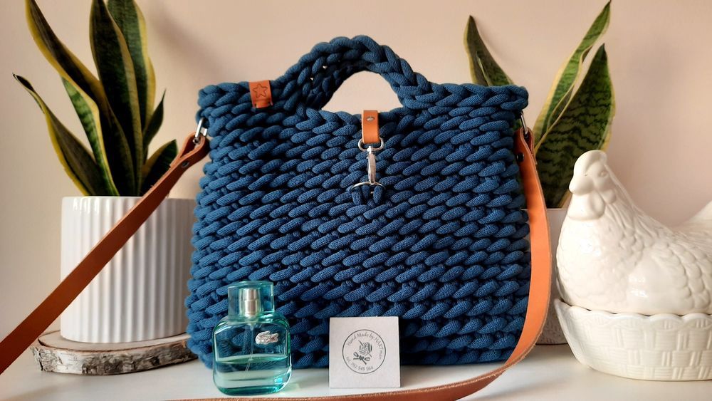 Torebka sznurek 9mm, rękodzieło,handmade