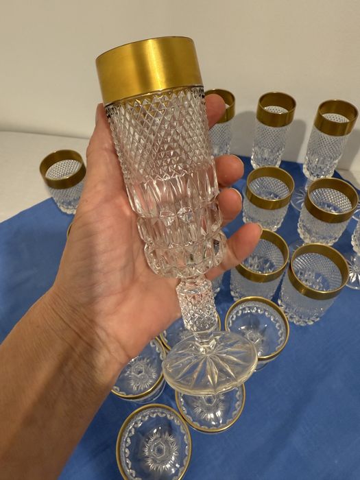 Złocone Kieliszki z Huty Anna