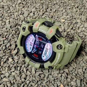 Тактические Смарт-часы Skmei S231AG Army Green в противоударном корпусе