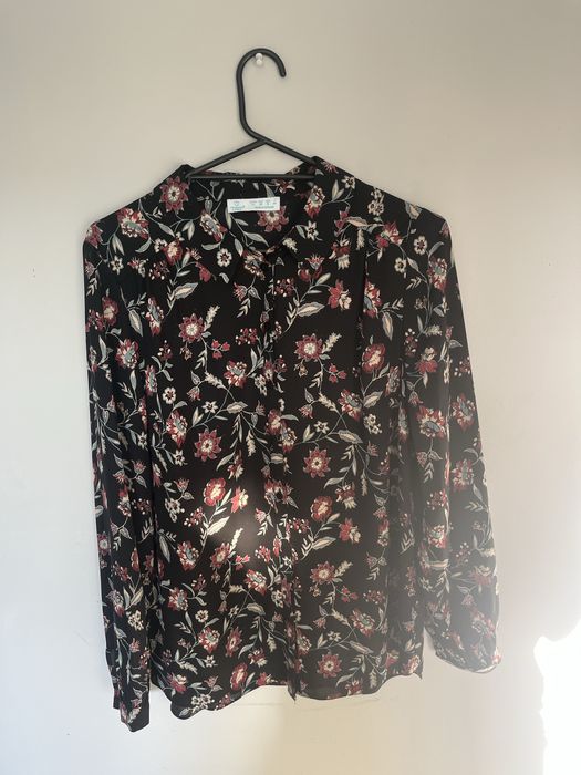 Ciemna koszula w kwiaty boho hippie witch