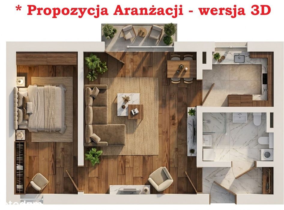 Centrum - 2 pokoje + balkon – idealne na start lub pod wynajem. - Widok 3