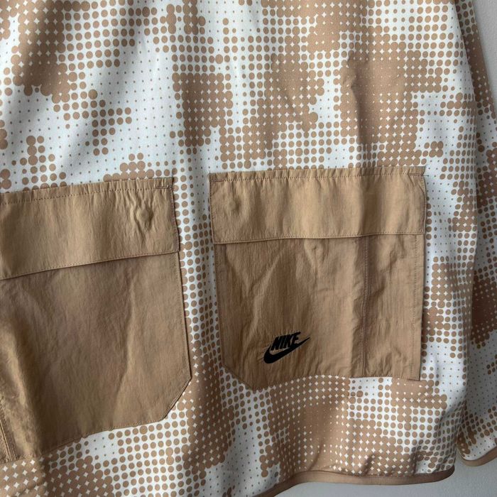 Nike Fleece Pocket Halfzip Jacket Beige Fullprint Kurtka Bluza