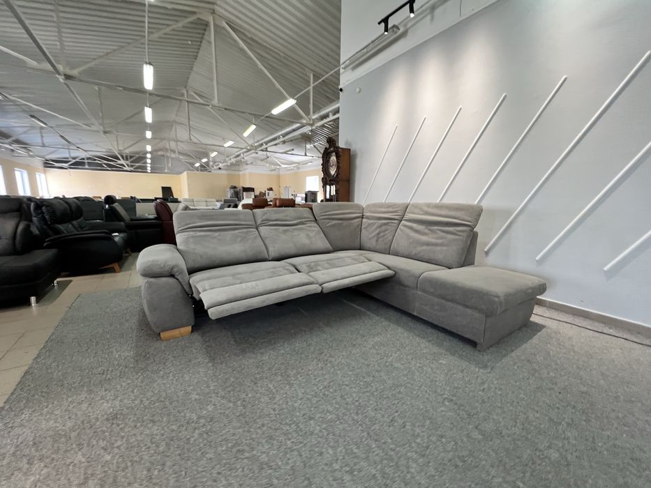 Виставковий диван стан новий розкладний диван тканина сірий реклайнер