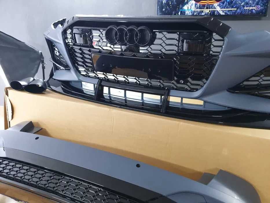 Обвіс RS6 C8 в стилі ABT на Audi A6 C8 2018-2023 року комплект обвісу рс6 решітка А6 С8 під дистроник Решітка радіатора А6 С8 без дистроника