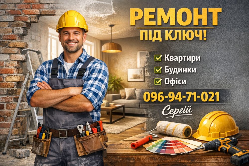 Якісний ремонт за розумною ціною. Без переплат.