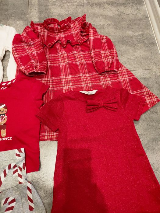 Komplet ubranek świątecznych Boże Narodzenie dla dziewczynki r. 98/1
