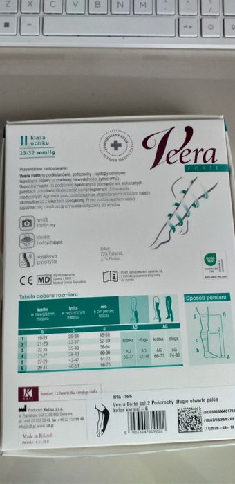 Nowe pończochy uciskowe II st. Vera Forte rozm  6