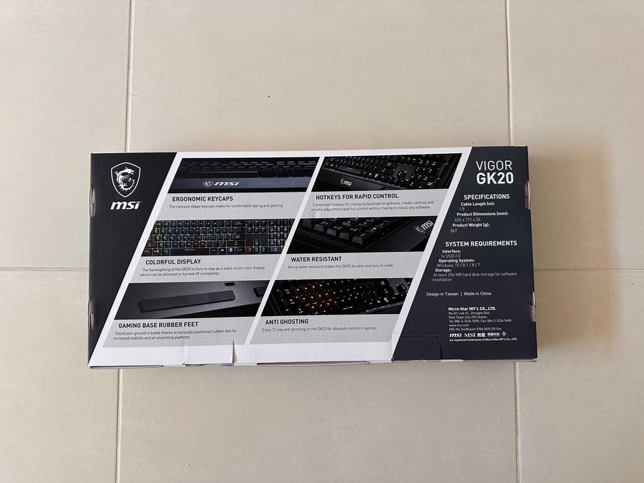 Teclado MSI Vigor GK20 - Portugues - Novo