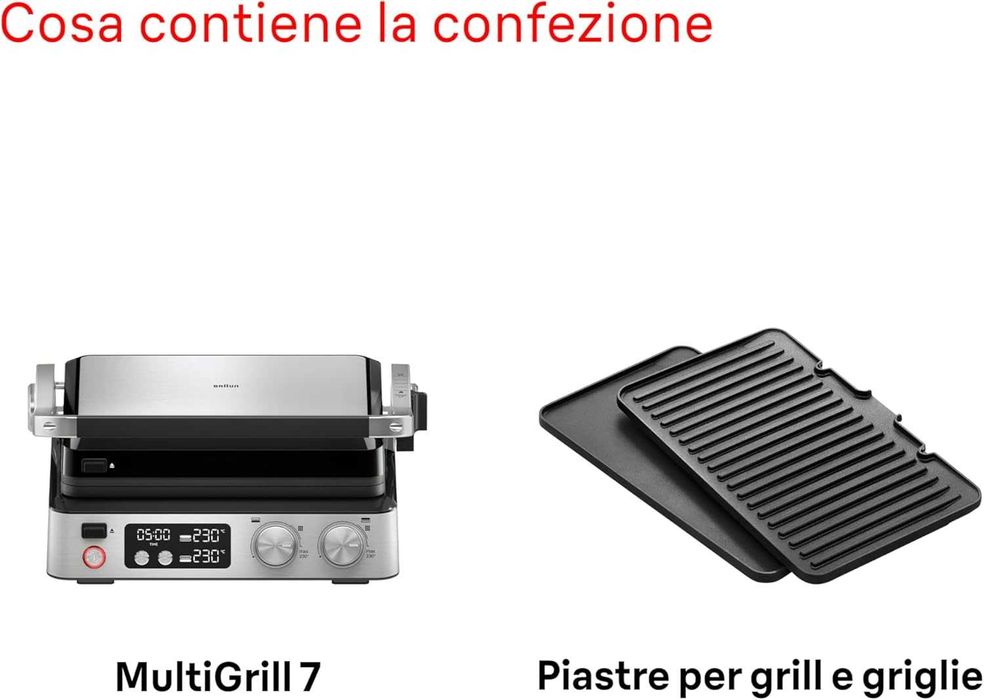 гриль контактний прижимний оптигриль Braun MultiGrill 7 GC7040