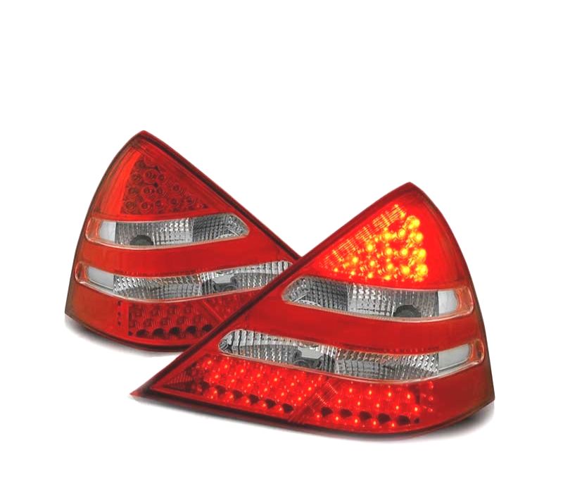 FAROLINS TRASEIROS LED MERCEDES SLK R170 96-04 VERMELHO CRISTAL