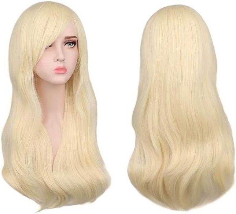 Peruka COSPLAY 70cm długie jasny blond włosy DŁUGA ANIME MANGA Q535