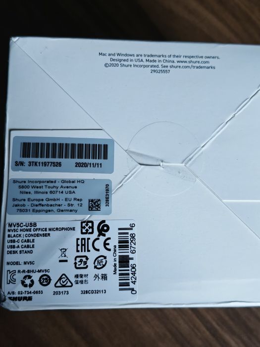 Mikrofon pojemnościowy kardioidalny - Shure Motiv MV5C