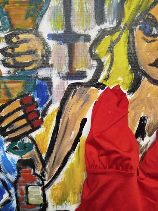 Quadro pintura a óleo FLIRT 100cms x 80 cms