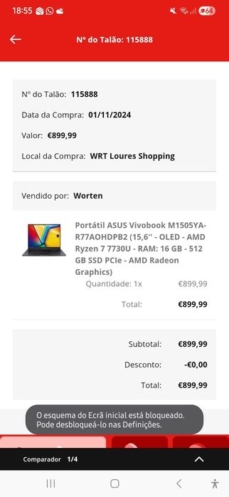Portátil Asus Vivobook ecrã Oled