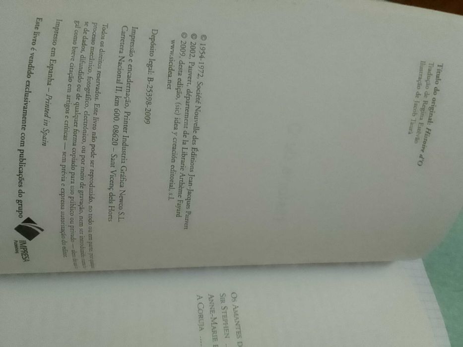 Livro "A História de O" de Pauline Reage