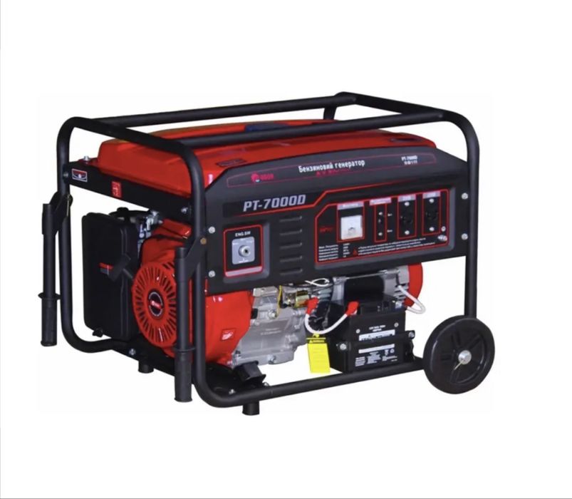 EDON PT-7000D 5,5 кВт генератор з електростартером, колесами і ручками