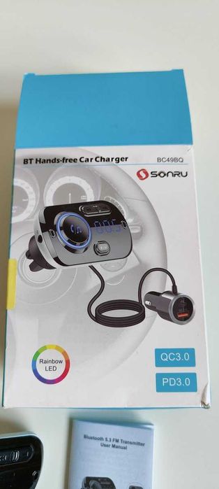 Transmiter Bluetooth BC49BQ firmy Sonru z transmiterem FM