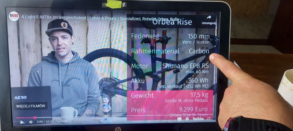 Orbea Rise EP8 RS !  0 KM ! 540 Wh ! Roz M ! 160-175 cm !