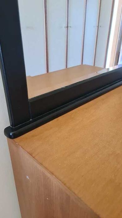 Espelho Cómoda Preto em Madeira - 82x98cm Mirror