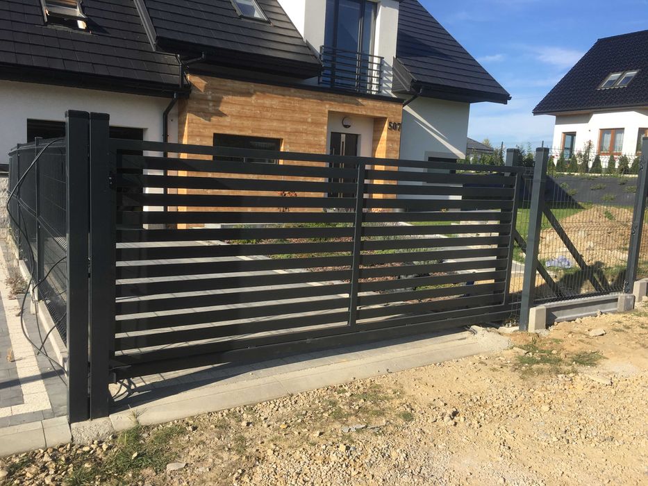 Brama przesuwna, dwuskrzydłowa, wjazdowa Ocynkowana Malowana 4m 5m 6m